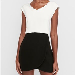 Express Satin Scalloped Top